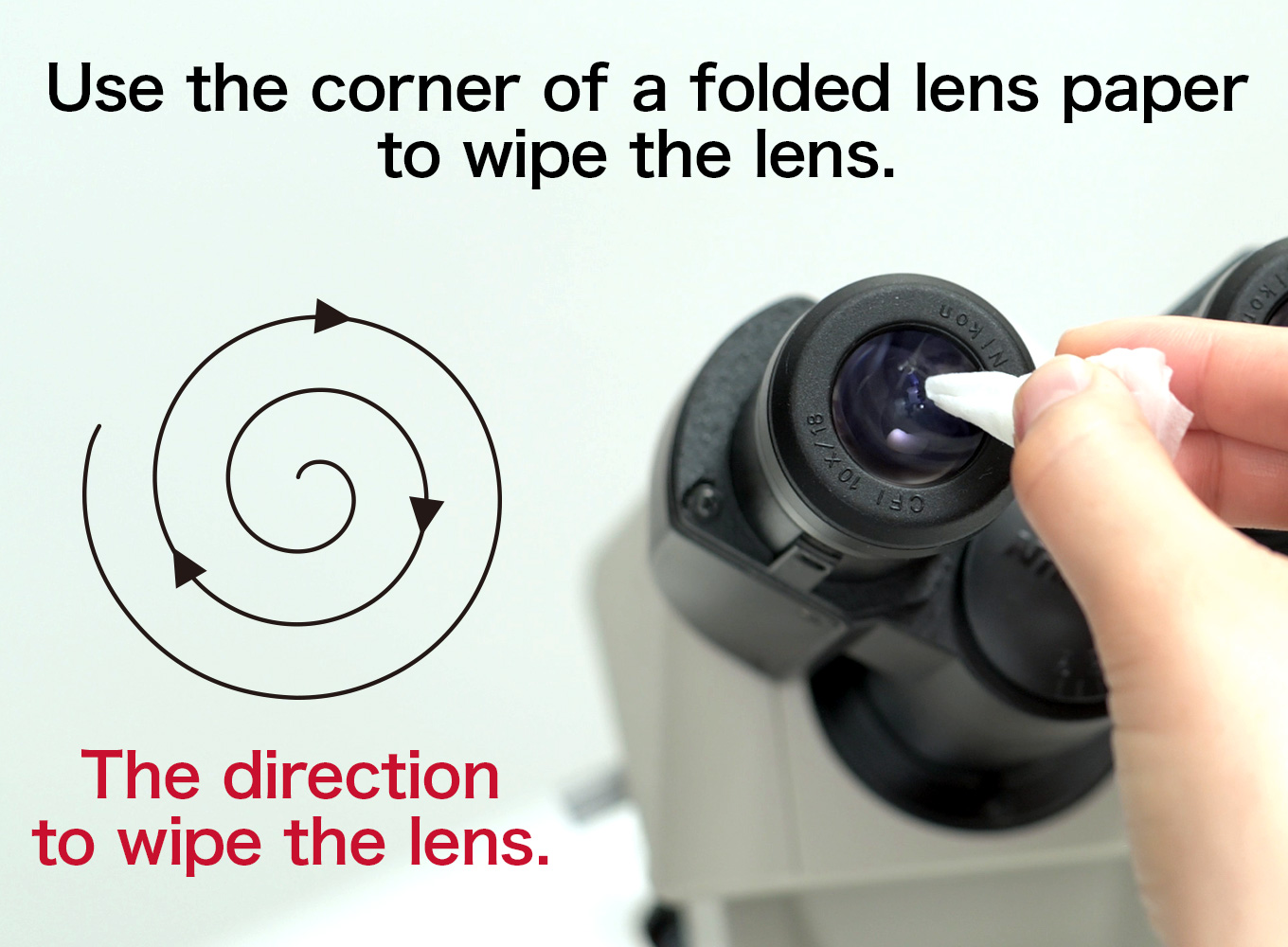 Process for cleaning the eyepieces