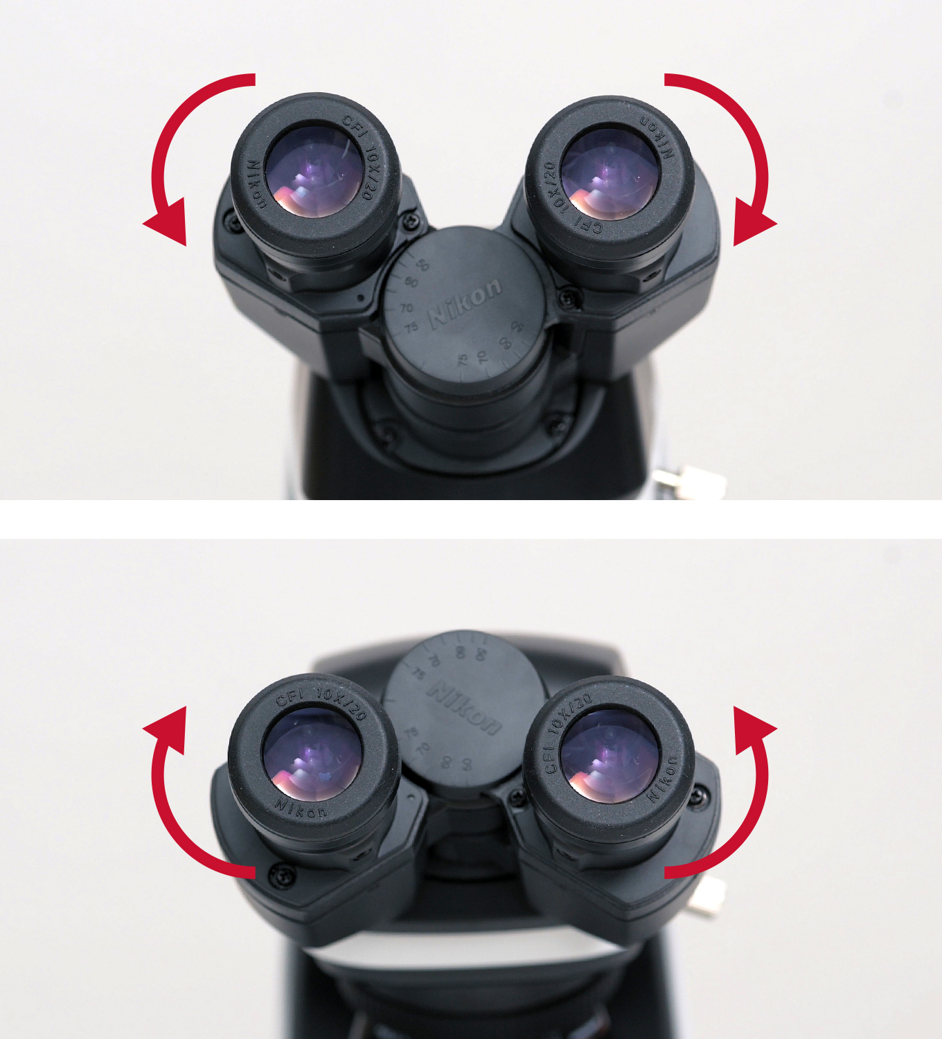 Adjust the positioning of the eyepiece lens